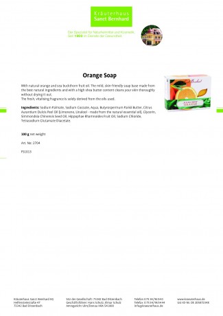 Kraueterhaus Sanct Bernhardt Orange Soap, 100 г