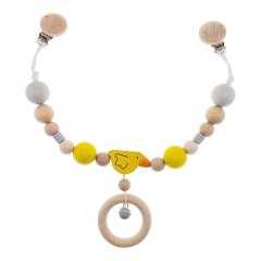 HESS Kinderwagenkette Ente aus Holz Деревянная утка на цепочке для коляски