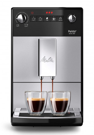 Melitta Melitta Kaffeevollautomat Purista F230-101, silber/schwarz, Lieblingskaffee-Funktion, kompakt  extra leise  Полностью автоматическая кофемашина Melitta Purista F230-101, серебристый/черный, функция любимого офе, компактная, очень тихая