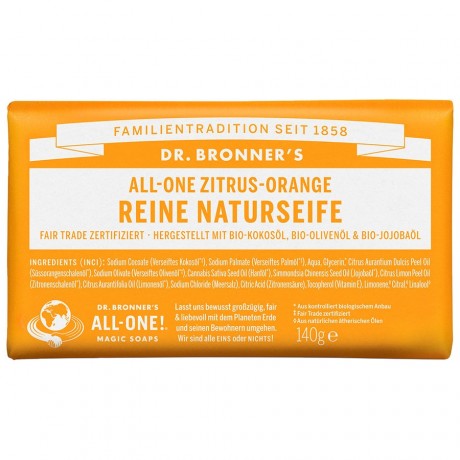 Dr. Bronners Citrus Orange Stuckseife Seife, 140 g