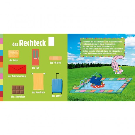 Tessloff Verlag Pappebuch. Elefant und Hase entdecken die Formen картонная книга. Слон и кролик открывают формы