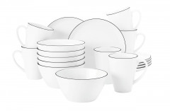 Seltmann Weiden Seltmann Weiden Fruchstuccks-Set Lido Blackline 18-tlg. weiss/schwarz Набор для завтрака Seltmann Weiden Lido Blackline, 18 предметов.