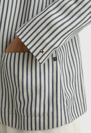 Tommy Hilfiger STRIPE CASUAL FIT Blazer white navy stripe CASUAL FIT В ПОЛОСКУ Пиджак белая темно-синяя полоса