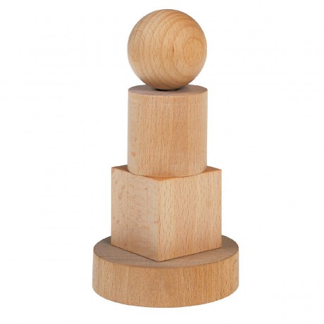 SINASPIELZEUG Holzspielzeug Holzsteckturm Walze Kugel Wurfel Деревянная игрушечная башня с роликовым шариком
