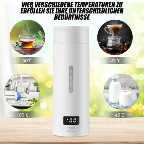 iscooter iscooter Reise-Wasserkocher Reisen Elektrische Wassertasse, 300W Schnellkoch-Teekanne-Heizbecher, 300,00 W, Wasserkocher mit Temperatureinstellung  Automatischer Abschaltung  Дорожный чайник iscooter, дорожная электрическая чашка для воды, 300 Вт