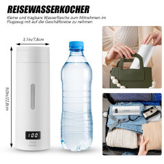 iscooter iscooter Reise-Wasserkocher Reisen Elektrische Wassertasse, 300W Schnellkoch-Teekanne-Heizbecher, 300,00 W, Wasserkocher mit Temperatureinstellung  Automatischer Abschaltung  Дорожный чайник iscooter, дорожная электрическая чашка для воды, 300 Вт