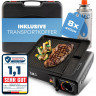 ZMC ZMC Gaskocher 2in1 Campingkocher Grillplatte mit Piezozundung + 8x Gaskartuschen, (Grillplatte Tischgrill Transportkoffer Gasbrenner Gasgrill Kochfeld), Butan Gas 227g Campingkocher Outdoor Camping Gas Kocher Herd  Газовая плита ZMC, походная плита 2-
