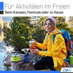 ZMC ZMC Gaskocher ZMC Campingkocher Gaskocher Kartuschenkocher fur Camping, Festivals, (Kartuschenkocher Geeignet fur Camping, Indoor, Indoor/Outdoor, Outdoor, Wandern), 1,1KW Leistung: 1100W Stechkartusche Kohleanzunder Herd Kochfeld  Газовая плита ZMC К