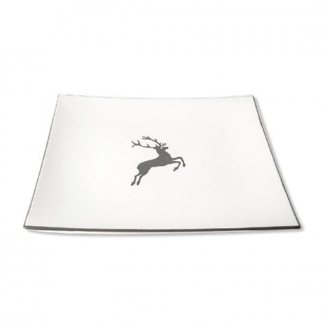 Gmundner Keramik Gmundner Keramik Grauer Hirsch Speiseteller 26x26x2,2 cm Gmundner керамическая тарелка из серого оленя 26x26x2,2 см