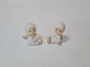 Статуэтки винтажные миниатюрные Weibe Porzellan Taiwan "Два ангела", фарфор, 2 шт, Тайвань, 1960-70гг.