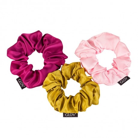 GLOV Scrunchies Satin Pink Атласные розовые резинки для волос