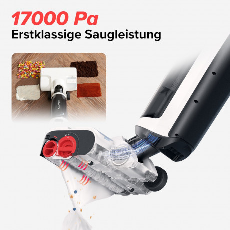 Roborock Roborock Nass-Trocken-Akkusauger Dyad Pro, 260 W, 17000pa, Automatische Trocknung  Selbstreinigend Wischsauger mit APP-Steuerung, Doppelburste, Doppelte Wassertanks fur Harte Boden Weiss Беспроводной пылесос Roborock для влажной и сухой уборки Dy