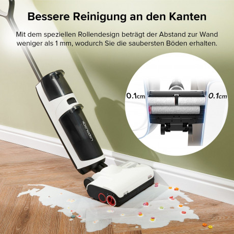 Roborock Roborock Nass-Trocken-Akkusauger Dyad Pro, 260 W, 17000pa, Automatische Trocknung  Selbstreinigend Wischsauger mit APP-Steuerung, Doppelburste, Doppelte Wassertanks fur Harte Boden Weiss Беспроводной пылесос Roborock для влажной и сухой уборки Dy