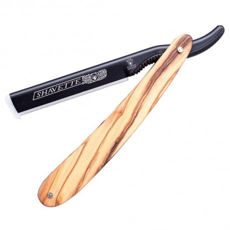 DOVO MERKUR Solingen Shavette Alu schwarz Griffschale Olivenholz Рукоятка Shavette Alu из черного оливкового дерева