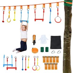 COSTWAY Ninja-Hindernis-Set 13M Kinder Slackline Детский слэклайн Ninja Obstacle Set 13M