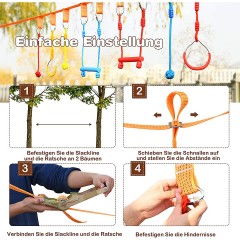 COSTWAY Ninja-Hindernis-Set 13M Kinder Slackline Детский слэклайн Ninja Obstacle Set 13M