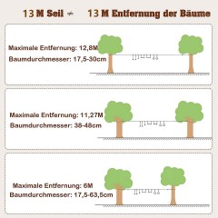 COSTWAY Ninja-Hindernis-Set 13M Kinder Slackline Детский слэклайн Ninja Obstacle Set 13M