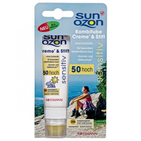 Sunozon sensitiv Kombitube Комбинированный тюбик 2в1 крем и стик SPF 50 Крем 25 г + Карандаш 3 г