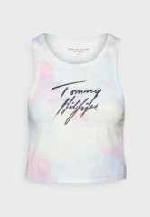 Tommy Hilfiger CROPPED TANK PRINT Pyjama top cloudy haze CROPPED TANK PRINT Пижамный топ облачная дымка