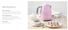 SMEG SMEG Wasserkocher SMEG Wasserkocher Edelstahl 1,7 L Fassung, 2400 W, Wasser Kocher, 2400,00 W, 360° Basis, BPA- Frei, elektrischer  Чайник SMEG Чайник SMEG, нержавеющая сталь, емкость 1,7 л, 2400 Вт, водоварка, 2400,00 Вт, основание 360°, без BPA, эл