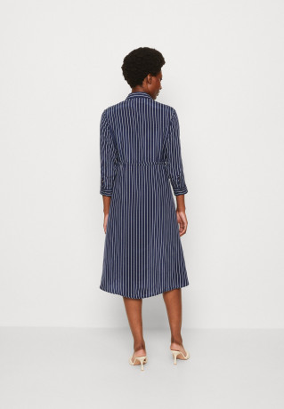 Tommy Hilfiger ROPE MIDI SHIRT DRESS Shirt dress carbon navy/white ПЛАТЬЕ-РУБАШКА МИДИ ROPE Платье-рубашка карбон темно-синий/белый