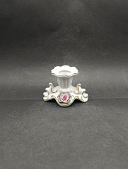 Подсвечник винтажный Dresden с розовыми цветками, фарфор, 6 х 9 см, Германия, 1960-70гг.