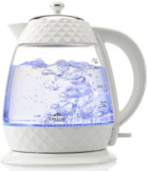 eta eta Wasserkocher Crystal ETA315490010, 1,7 l, 2200 W, in einem edlen Weiss, aus Glas und mit Beleuchtung  чайник ETA Crystal ETA315490010, 1,7 л, 2200 Вт, элегантного белого цвета, из стекла и с подсветкой.