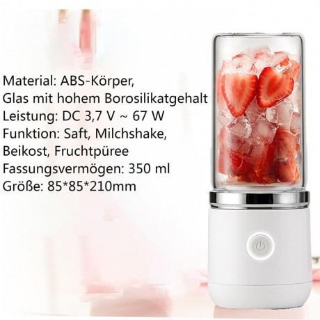 Sarfly Sarfly Smoothie-Maker Tragbarer Mixer 350ml, USB Mini Mixer Blender Rosa Портативный блендер Sarfly Smoothie Maker, 350 мл, мини-миксер USB-блендер