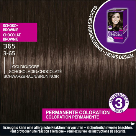 Schwarzkopf Perfect Mousse, 365 Chocolate Brownie Краска-мусс для волос тон 365 Шоколадный Брауни