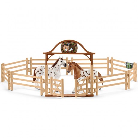 Schleich Exklusiver Horse Club Reiterhof: 72140 Fitness-Check vor dem grossen Reitturnier Эксклюзивные конюшни Horse Club: 72140 проверок физической формы перед большим конным шоу