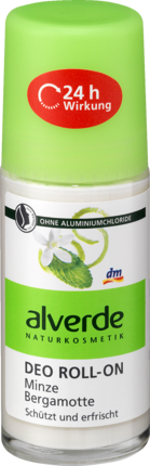 alverde NATURKOSMETIK Deo Roll On Deodorant Minze Bergamotte Дезодорант Шариковый Мята Бергамот, 50 мл