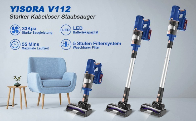 YISORA YISORA Akku-Hand-und Stielstaubsauger V112 Беспроводной ручной пылесос YISORA V112