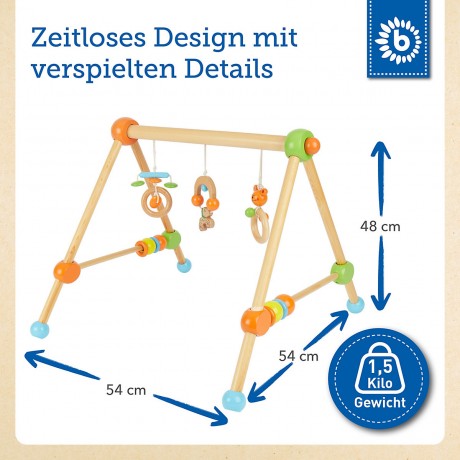 bieco Spieltrapez Spielbogen fur Babys -Figuren Rasseln Kugeln- Activity Baby Gym Holz Spielbogen Игровая арка на трапеции для малышей