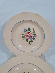 Тарелка сервировочная винтажная Sarreguemines France, керамика, 2 шт., 22,5 см, Франция, 1960-70гг.