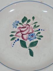 Тарелка сервировочная винтажная Sarreguemines France, керамика, 2 шт., 22,5 см, Франция, 1960-70гг.