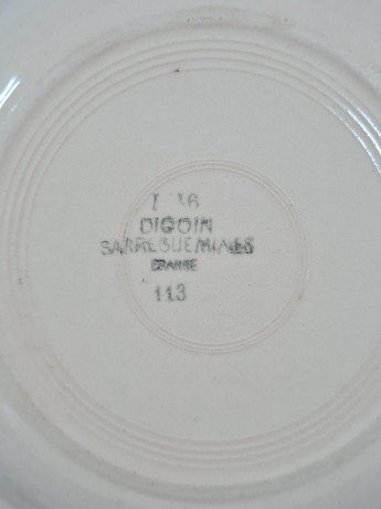 Тарелка сервировочная винтажная Sarreguemines France, керамика, 2 шт., 22,5 см, Франция, 1960-70гг.