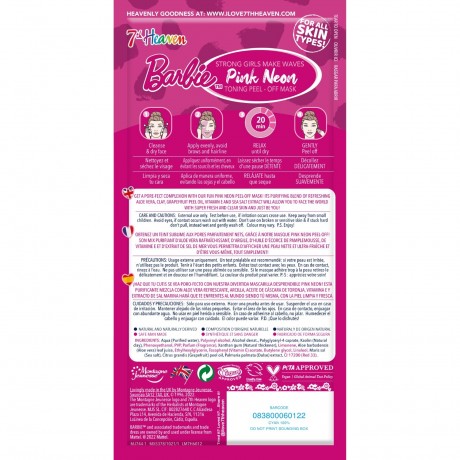 7th. Heaven Barbie Pink Neon Toning Peel-Off Mask Barbie Pink Neon Тонизирующая маска-пилинг