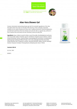 Krauterhaus Sanct Bernhardt Aloe-Vera Shower Gel, 500 мл