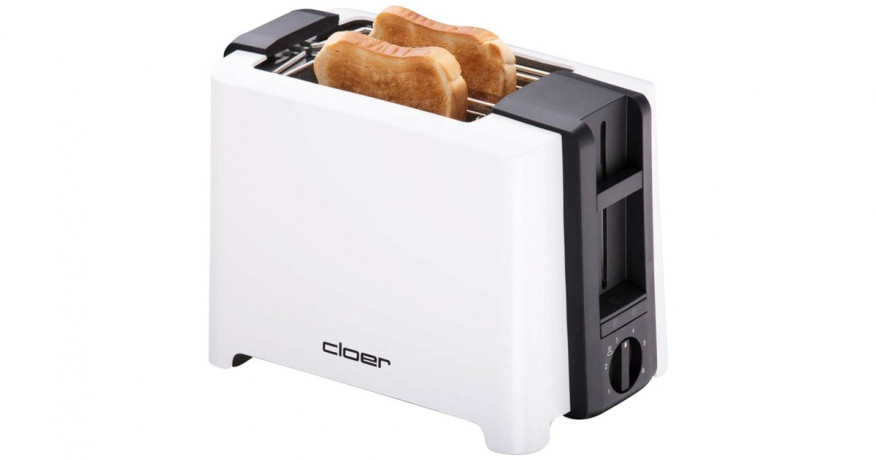 Cloer Cloer Full Size Toaster 3531  weiss/schwarz, 900 Watt, fur 2 XXL-Toastscheiben  weiss/schwarz Тостер Cloer Full Size 3531 белый/черный, 900 Вт, на 2 тоста размера XXL