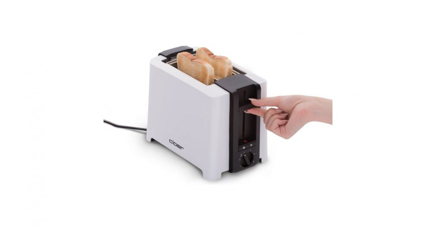Cloer Cloer Full Size Toaster 3531  weiss/schwarz, 900 Watt, fur 2 XXL-Toastscheiben  weiss/schwarz Тостер Cloer Full Size 3531 белый/черный, 900 Вт, на 2 тоста размера XXL