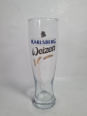 Бокал пивной винтажный Karlsberg Weizen, стекло, 0.5 л, 24 см, Германия, 1970-80гг.