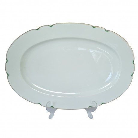 Hutschenreuther Bavaria Блюдо с фактурным краем и позолоченным ободком, 39x26x4 см, Германия, 1950-60гг.