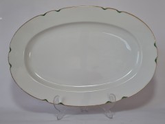 Hutschenreuther Bavaria Блюдо с фактурным краем и позолоченным ободком, 39x26x4 см, Германия, 1950-60гг.