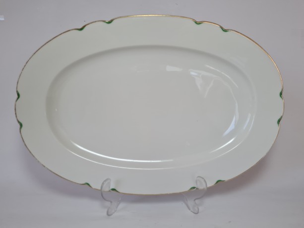 Hutschenreuther Bavaria Блюдо с фактурным краем и позолоченным ободком, 39x26x4 см, Германия, 1950-60гг.