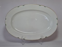 Hutschenreuther Bavaria Блюдо с фактурным краем и позолоченным ободком, 39x26x4 см, Германия, 1950-60гг.