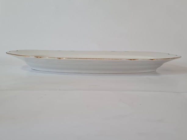 Hutschenreuther Bavaria Блюдо с фактурным краем и позолоченным ободком, 39x26x4 см, Германия, 1950-60гг.