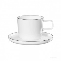 ASA SELECTION ASA Oco Ligne Noire Kaffeetasse mit Untertasse 0,20 L Кофейная чашка с блюдцем ASA Oco Ligne Noire 0,20 л