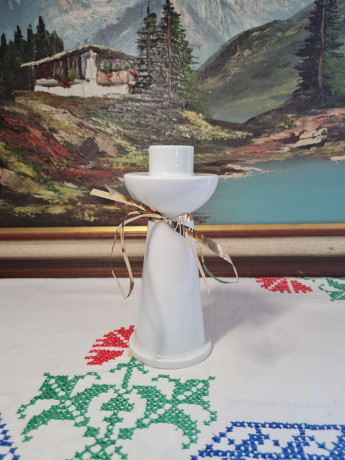 Arzberg Белый фарфоровый подсвечник, 14,5 x 6см, Германия, 1960-70гг.