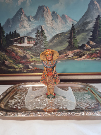 Ceramica Conmento Керамическая статуэтка "Девочка в шляпе", 18 x 8 см, Италия, 1960-70гг.