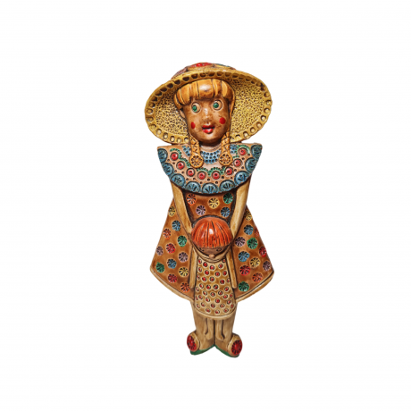 Ceramica Conmento Керамическая статуэтка "Девочка в шляпе", 18 x 8 см, Италия, 1960-70гг.